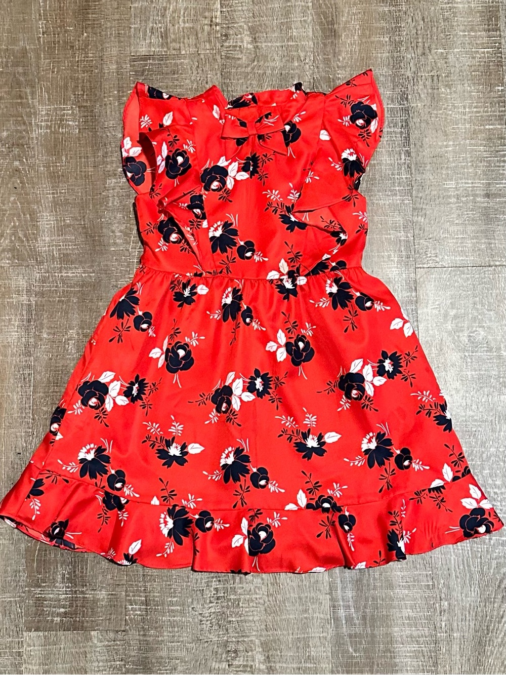 Janie and Jack Red Floral Ruffle Dress